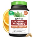 Zenwise健康强化吸收 Liposomal维生素C 补充剂 - 1500mg Liposomal VIT C 用于免疫支持,抗氧化剂和自然能源促进剂 - 有机和胶质免费 - 180卡普尔