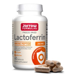 Jarrow Formules Lactoferrin 250 mg - Immune - 支持甘油蛋白 - 用于健康免疫系统支持和铁吸收 - 冻结干燥 - Gluten Free - 非GMO - 60 Capsules (Services)
