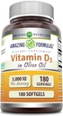 配有橄榄油5000 IU软胶的神奇方程式D3 Supplements QQ Non-GMO QQ Gluten Free QQ 在美国制造(180计数)