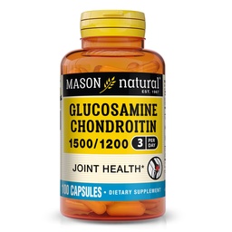 MASON NATURAL Glucosamine Chondroitin 1500/1200 与维生素C、支持共同健康促进正常灵活性和流动性*、100卡普尔、1个月供应