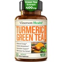 Turmeric Crucumin 配有绿色茶叶提取剂(ECGC)和维生素C,用于联合健康,能量和炎症平衡-有机Tummeric Crucumin 配黑辣椒-无糖,非GMO-60 Capsules