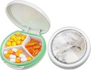 Serfeymi小药盒 - 3 Portable Pill Box for Purse Pocket, Contract Mini Travel Pill Case - 适合医药,维生素,鱼油,补充品 - White (Marble)