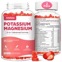 2 Pack Potassium Magnesium Supplements Gummys for addles kids, Magnesium Glycnate & Potassium Citrate, Plus multivitamin, Omega-3 & Black Pepper, Leg Camps, Muscle & Heart Health, 120 Counter (英语).