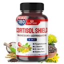 CORTISOL盾牌9-in-1 - 镁+ Ashwagandha 配有磷酸t,L-Theanine,St. John's Wort,Rhodiola Rosea - 放松支持,Hormone平衡 - USA Made (180 count (pack of 1))