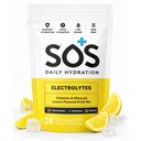 SOS 水分电解 饮料混合 – 24 services, 配基本维生素 – 低卡路里,低糖,Keto-Friendly 水分补充 - 柠檬