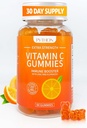 Python Vitamin C + Echinacea 豁免和肺健康补充剂,支持凝胶生产、皮肤水分、豁免和健康,60名Vegen Gummy Chews 成人和孩子-1个月供应