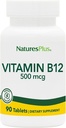 Natures Plus Vitamin B12(甲基乙醇) - 500 mcg,90 植物药片 - 高概率红血球支持 - 自然能量促进器,促进整体健康 - 无胶 - 90 服务
