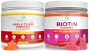 净化生活 苹果苹果醋和Biotin Bundle, 毛皮和钉子的胶片(Bulk - 90 Chews), Gut Health & Digestion, Imune Support, Detox,代谢- No Capsules, Pills, Tablets 或 Syrup