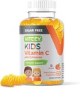 Viteey Kids Vitamin C Gummys 75mg, 配有 Echinacea - 无糖 - 对托德勒斯, & Teens的免疫支持 - Vegan, Gelatin Free, Gluten Free, GMO Free - 美味的橙色Flavored Kids 豁免Gummy.