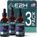 E2H 天然睡眠援助 - 液体Melatonin 配有香摩尔,Theanine - 睡眠更好,更深,更长 - Vegan,无转基因 - 提供压力缓解(3瓶)