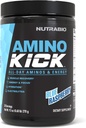 NutraBio Amino Kick – 含天然咖啡因的BCAA粉末 – 氨酸对能源,水分和回收的补充 – BCAAs,电解剂和氨基酸 – 蓝莓,30种服务