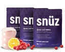 snüz 天然睡眠支持补编,配有:甘油镁、米奥-伊诺西托尔、阿皮根宁和格利辛、梅拉托宁自由、成人睡眠援助、非转基因生物、格卢滕自由、维根、拉斯贝里莱蒙弗拉沃尔、90 Svgs