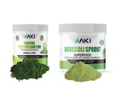 AKI Broccoli Sprout Powder (5. 29oz / 150g) 和海洋植物浮游植物粉(2 Oz / 57G) - 植物蛋白与理想 维生素 | Vegan & GMO Free