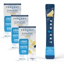 PROTEKT 用于回收和水分的电解包 → 有机和无糖电解物饮料 → 工程比粉末饮料更快 → 上行液态水分饮料 → 30 Pack
