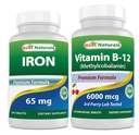 铁 65 毫克和维生素 B12 6 000 mcg