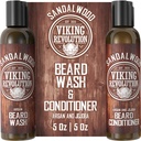 (原始内容存档于2017-09-29). Viking Revolution Beard Wash & Beard Contitioner Set w/Argan & Jojoba Oils - Softens & 加强 - Natural Beard Shampoo w/Beard Oil Sandalwood (5oz) (英语).