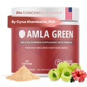 Amla Powder & Green Tea Superfood Supplies with Hibiscus, 20x超集中的Amla, 抗氧化剂支持, 由Oolong Tea和印度鹅浆, Organic, Vegan, Hibiscus, 90 services 制成