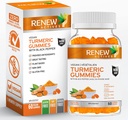 RENEW ACTIVES Vegan Turmeric 130MG 每2个加黑辣椒用于强化吸收 – 抗氧化剂支持和免疫健康 – Great Tasting, Easy-to-Swallow Supplement, 加拿大制造 60 Gummys