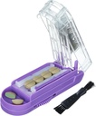Pill Cutter for Multiple Pills at a time, Pill Cutter 分装小药丸和小药丸, Pill Cutter 分装小药丸或大药丸, Pill Cutter 分装有隐藏的夏普无色钢刀( Purple+ clear)