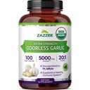 Zazzzee USDA 有机无氧大蒜 20:1 提取,5000 mg 强度,100 Vegan Capsules, 3+月供应,标准化,集中20X 提取,100% 蔬菜,全自然,非GMO,美国制造