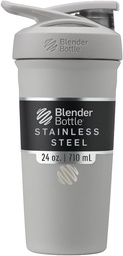 BlenderBottle Sport 绝缘无色钢摇摆瓶与Wire Whisk,24 Ounce, Grey – 运动员和适身性激素的蛋白质摇摆和吸水,易混合,保持饮料冷却,可锁定的液态