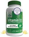 健康 营养 维生素 D3 5000iu 360 最大受益年小软胶 供给 125mcg Colecalciferol → 第3党 测试 → 非GMO USP 有机EVOO的级别