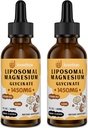 甘油酸镁液滴 - Liposomal Chelate 配以樱桃火焰以方便吸收,促进睡眠,Mood,肠道和骨质健康,减轻压力 - 60ML (2.04 Fl Oz (Pack of 2))