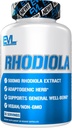 草原适应剂 Rhodiola Rosea Capsules - 500mg Rhodiola 重点能量和木质支持补充剂 - EVL 缓解压力补充剂 成人脑重点维生素 - 30 Vegan Capsules