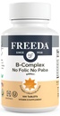 Freeda Vitamin B Complex No Folic No PABA - 超级B Complex Kosher Vitamin 配有Vitamin B1 维生素 B2 维生素 B3 维生素 B5 维生素 B6 维生素 B12 - 女性和男性Vit B Complex B (100 Ct)