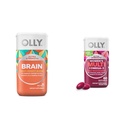 OLLY 超强大脑软凝胶,诺特罗比,支持健康大脑功能,记忆,焦点和超强女性多软凝胶,整体健康和免疫支持,Omega-3s,铁,维生素A,D