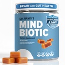 Nandi博士的Mindbiot Brain and Digestive Health Supplement - KSM-66 Ashwagandha, Probiotics & Prebiotics - 支持记忆,焦点,能量和Gut-Brain 连接 - 300MG - 60 焦糖肉