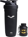 Smartshake DC Comic Bundle - 蝙蝠侠蛋白质摇摆瓶 – 900ml 防渗漏的无色钢水摇摆器,配有50g蛋白质粉末存储漏斗