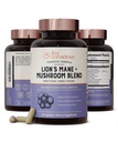 Live Agency Lions Mane Mushroom Capsules for Brain Support w/Lion's Mane, Cordyceps, Reishi,和土耳其 Tail Mushrooms - 大脑的认知记忆补充