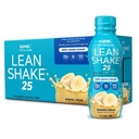 GNC Lean Shake 25 蛋白质摇摇,临床证明的重量管理,食用替换,25g 蛋白质配零加糖,准备饮用,香蕉奶油,包12