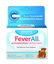 Feverl Infant Acetaminophen 假说 6 Rectal Suppositors 80mg Each Pain Reliever/Fever Reductioner. Paraben Free,无人工颜色或其他防腐剂. 6-36岁