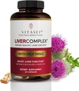 VITASEI Liver Cleanse Detox & Reference, Liver Complex W/Millk Tetle Extraction, Garcinia, Curcumin C3, 支持草药饮食补充,女性和男性解毒格式, 60 Capsules