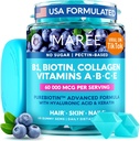 MAREE 维生素B1 锡胺和B7 生物素类固醇 - 含Keratin,Colagen,Hyaluronic & Pantothenic酸的E D C 维生素复合物,用于皮肤,钉子和头发