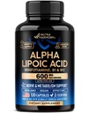 Alpha Lipoic Acid 600mg - ALA 补充Nerve的抗氧化剂,能量和代谢支持 - 外加Benfotiamine, B1 & B12 - 实验室测试,N-GMO & Vegan - 120 Capsules, 2个月供应量