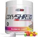 EHP实验室 OxyShred Pre Workout Powder - 配有L Glutamine & Acetyl L Carnitine的预工作粉,能量靴饮料 - 彩虹糖果,60种服务