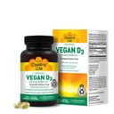 乡村生活 Vegan D35000 IU – 来自Lichen的植物耐用维生素D3 – 高概率Immune & Bone支持 – 认证 Vegan,无胶,非GMO – 60 Softgels