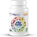 Vita Forte Vegan 多维明与Probiotics,消化酶 & 42 水果与蔬菜 – Halal认证,非GMO,Gluten-Free, Daily Energy & Imune Support – 60 Vegan 片