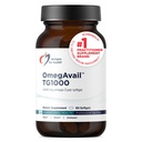 健康OmegAvail TG1000 - TG(Triglyceride)鱼油补充剂,配有EPA/DHA - 高度集中的1000mg Omega-3 Per Softgel - 天然柠檬火焰+无鱼余酸(60软胶)
