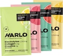 Harlo - 样品包装电解质 饮料混合剂 配有添加的Bovine Collagen & Creatine - 克里丁单水合物 粉末 - 能量饮料 - 无糖能源饮料