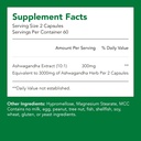 有机Ashwagandha 补充剂 → 150 mg of extract = 1500 mg of Herb(1瓶-120 Capsules-2mo Supply) → 支持应激缓解,免疫健康, & 能源 → 非GMO & Gluten Free