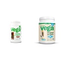 维加蛋白和绿素蛋白粉,巧克力和原蛋白粉,Creamy Vanilla Plant 以蛋白为原料的饮用混合水,牛奶和滑块,32.5 oz