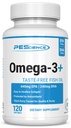 PEScience Omega-3+,440mg EPA和240mg DHA鱼油补充品,易吞小尺寸软胶,无味,60种服务