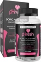 pHresh Boric Acid Suppositories for Women, Suppositories for Odor Use, Natural Feminine Care Supports Vaginal Health & Promotes Healthy pH Balance - Made in USA