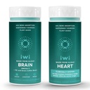 Iwi Life Brain & Heart Omega-3 Bundle, 30名服务员, Vegan 厂制藻类 Omega 3, Krill 和鱼油替代品, 无鱼味余料