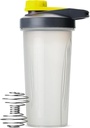 Pen-Shaker Bottles先生 蛋白质混合剂,带扭矩帽,28 oz, Gray/Yellow, 带电威斯克球的蛋白质摇矩瓶