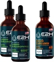 E2H:氯脂液滴(2包 - 4 Fl Oz)和液态涡轮曲霉素(单瓶 - 2 Fl Oz) | Vegan,非GMO - (6 Fl Oz 共计) - Bundle